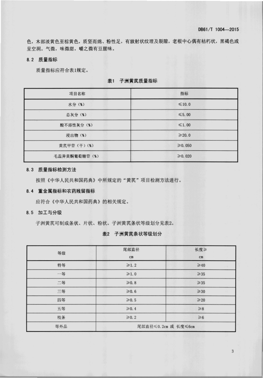 地理标志产品 子洲黄芪DB61／T 1004-2015.pdf_第5页
