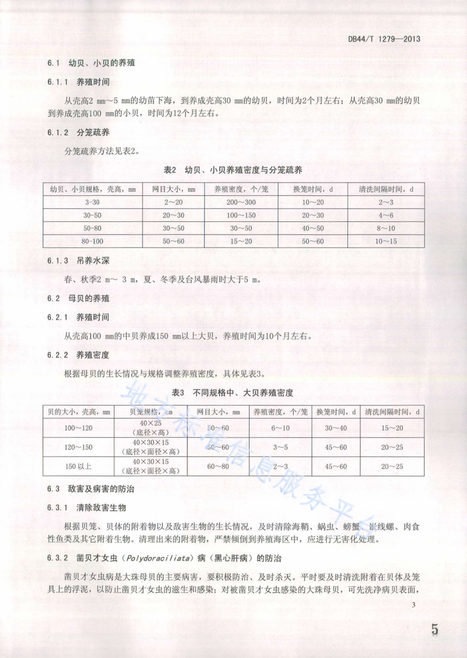 大珠母贝养成技术规范DB44／T 1279-2013.pdf_第5页