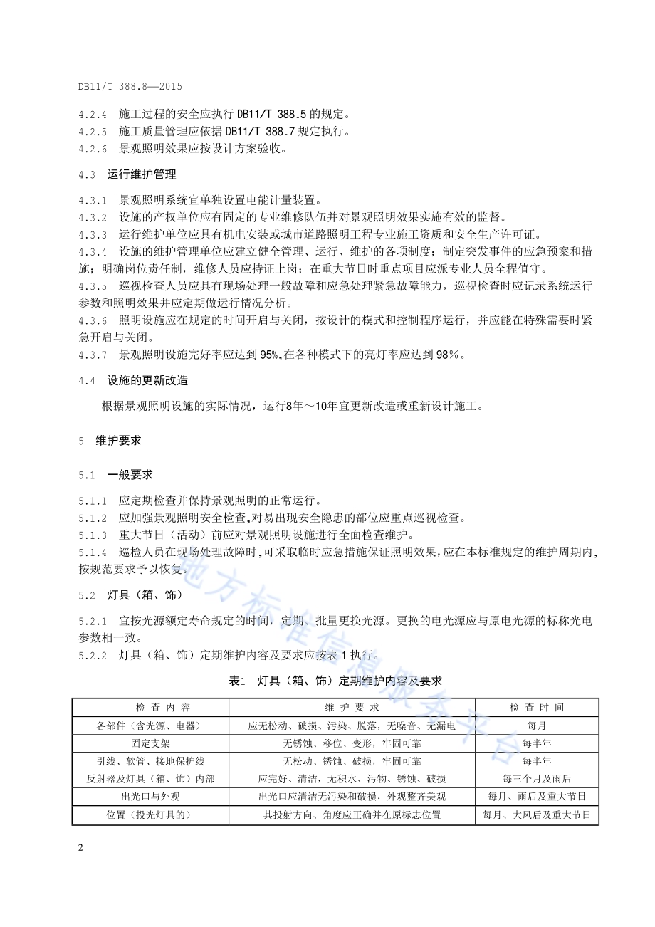 城市景观照明技术规范 第8部分：管理与维护DB11／T 388.8-2015.pdf_第5页