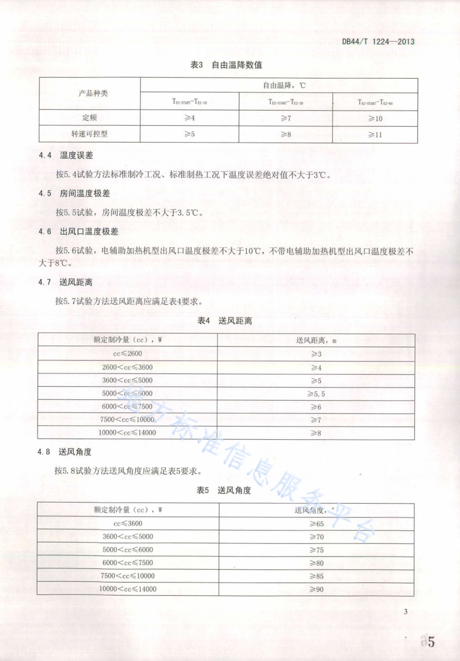 房间空气调节器环境舒适性技术要求DB44／T 1224-2013.pdf_第5页