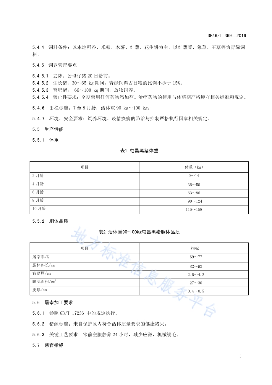 地理标志产品 屯昌黑猪DB46／T 369-2016.pdf_第5页