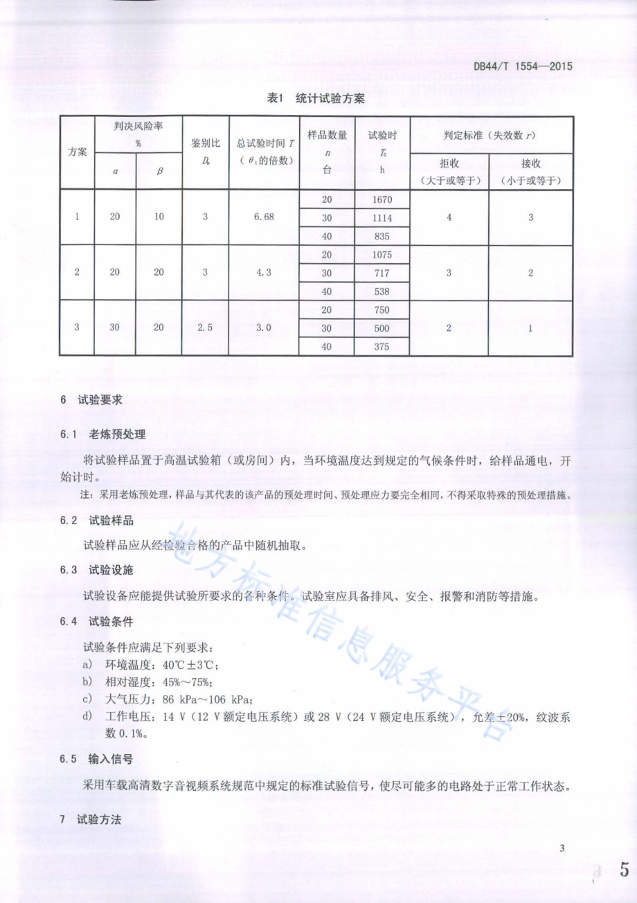 车载高清数字音视频系统可靠性试验方法DB44／T 1554-2015.pdf_第5页