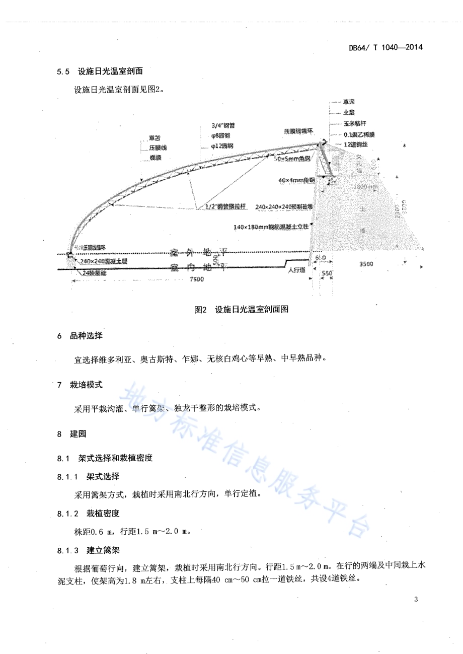 宁南山区日光温室葡萄促成栽培技术规程DB64／T 1040-2014.pdf_第5页