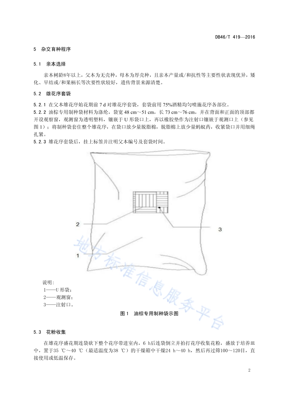 油棕杂交育种技术规程DB46／T 419-2016.pdf_第4页
