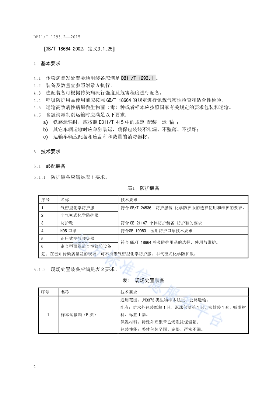 卫生应急最小工作单元装备技术要求 第2部分：传染病暴发处置类DB11／T 1293.2-2015.pdf_第5页