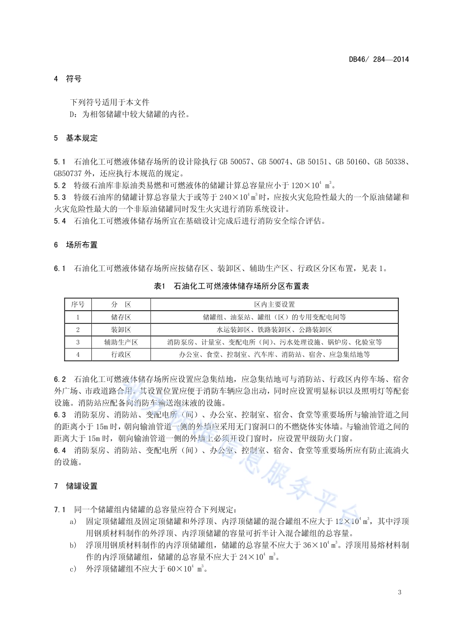 石油化工可燃液体储存场所消防安全规范DB46／ 284-2014.pdf_第4页