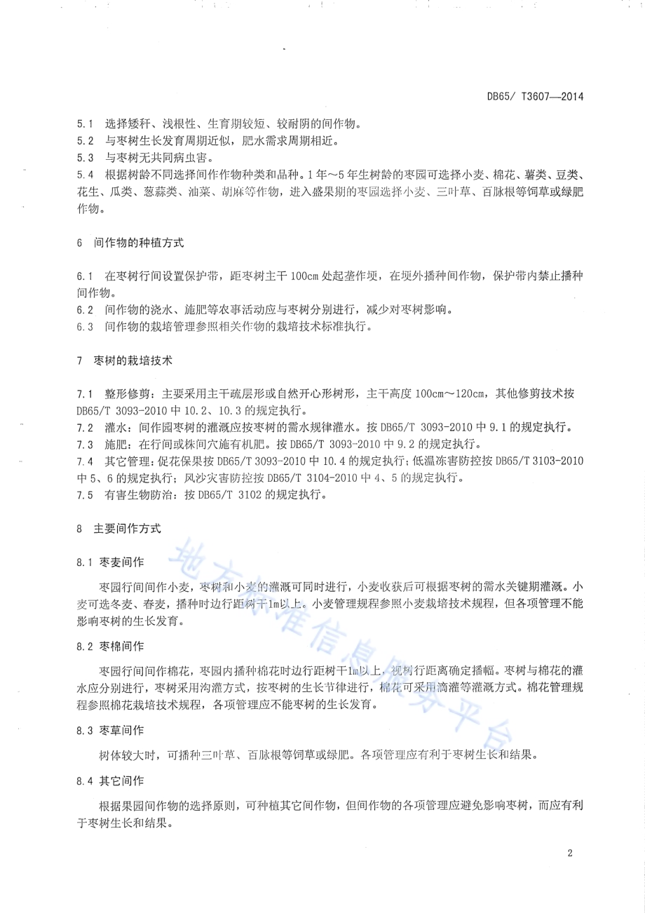 枣园间作技术规程DB65／T 3607-2014.pdf_第4页