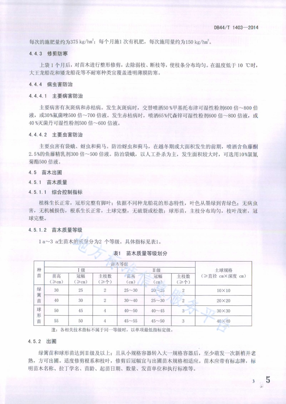 龙船花属植物栽培技术规程DB44／T 1403-2014.pdf_第5页