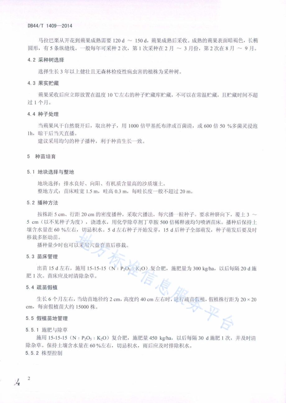 盆栽马拉巴栗生产技术规程DB44／T 1409-2014.pdf_第4页