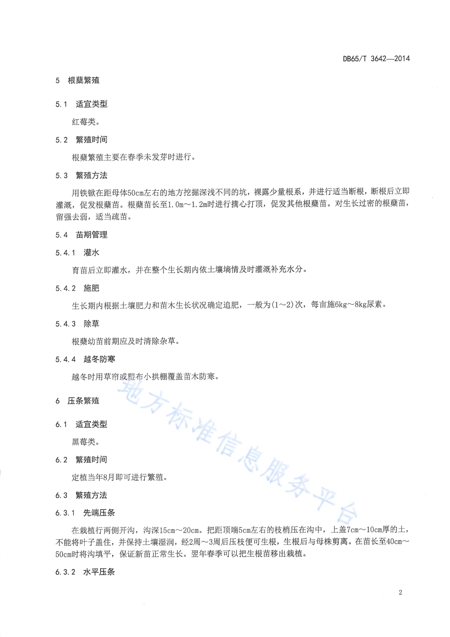 树莓育苗技术规程DB65／T 3642-2014.pdf_第4页