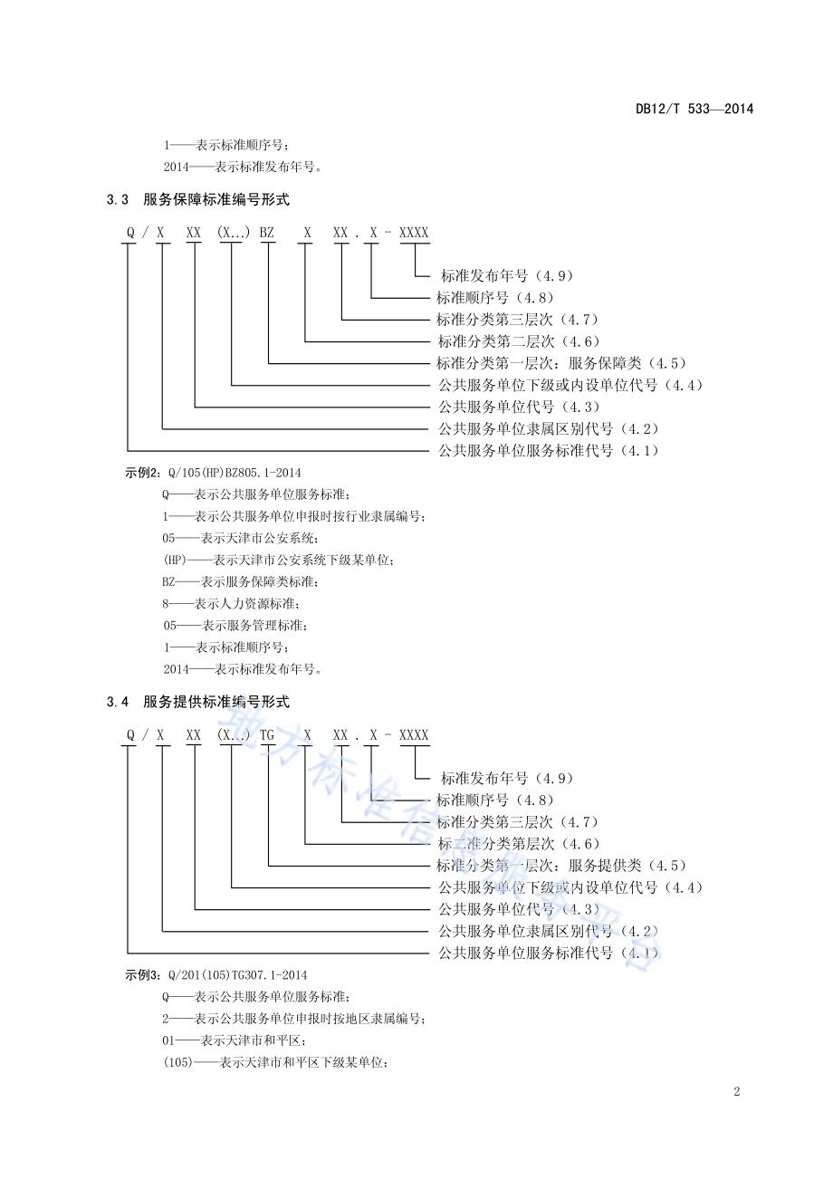 公共服务单位服务标准体系标准编号规则DB12／T 533-2014.pdf_第5页