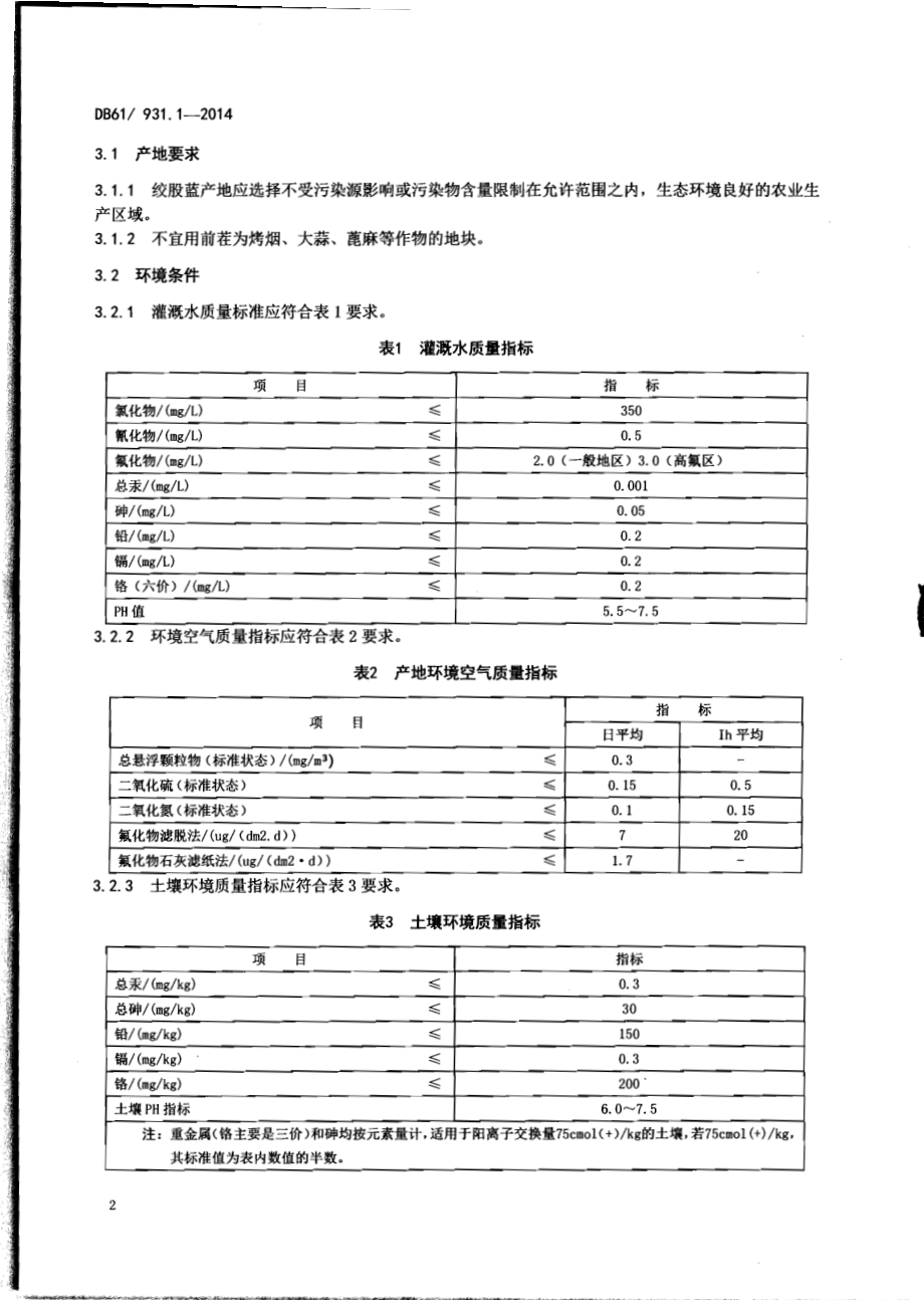 绞股蓝产地环境条件DB61／T 931.1-2014.pdf_第4页