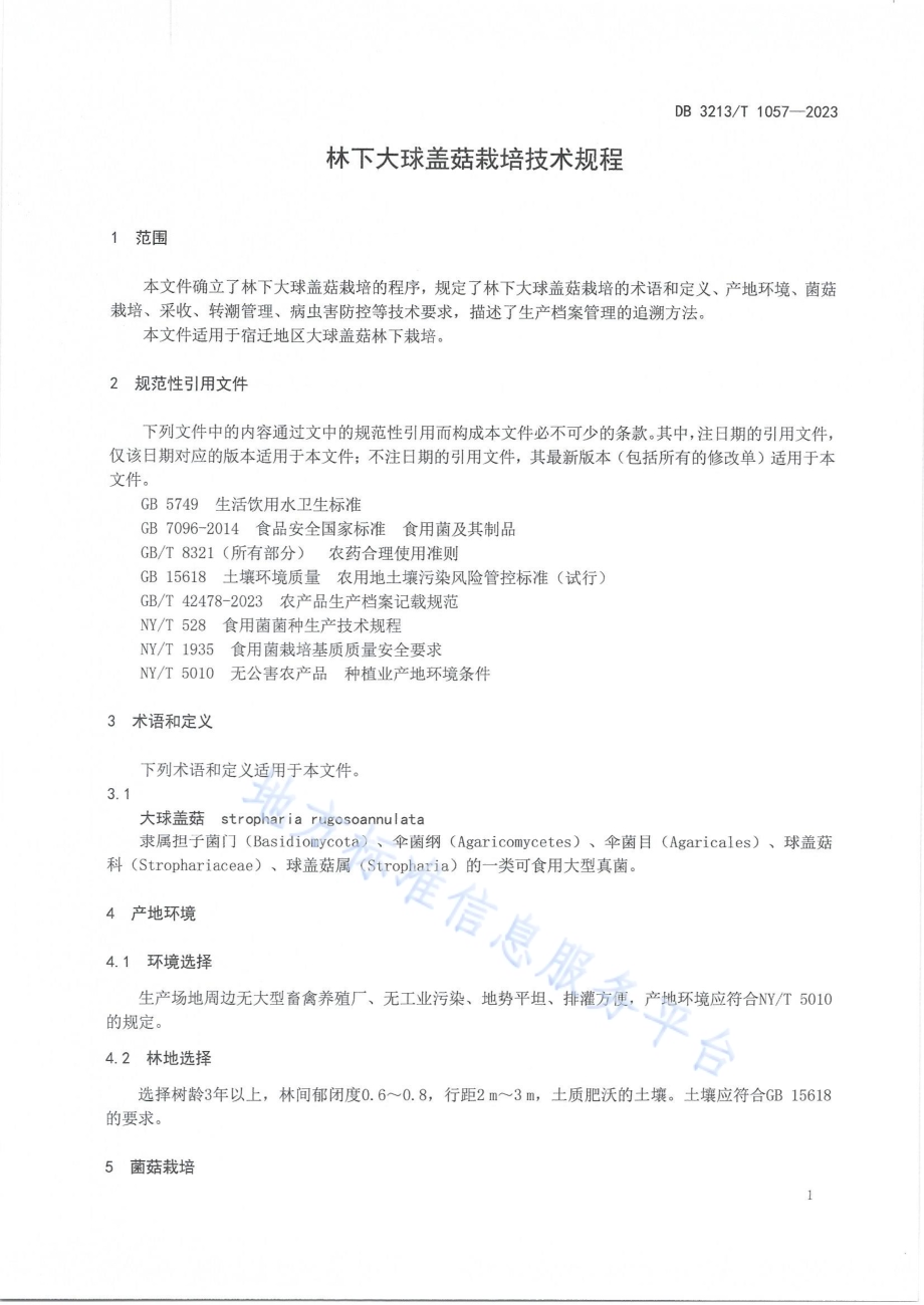 林下大球盖菇栽培技术规程DB3213／T 1057-2023.pdf_第4页