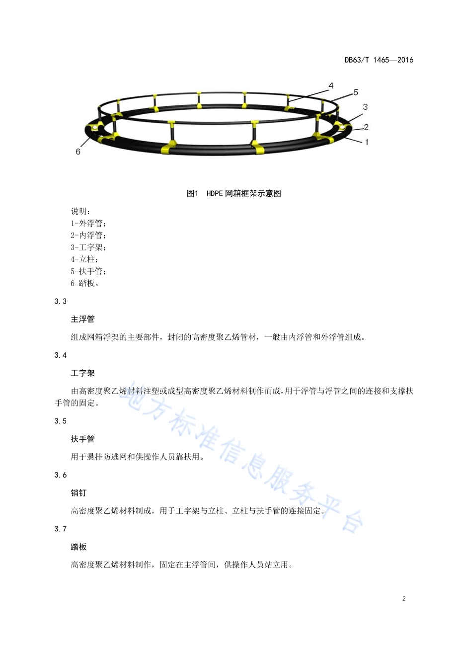 鱼类养殖用高密度聚乙烯圆形网箱技术要求DB63／T 1465-2016.pdf_第4页