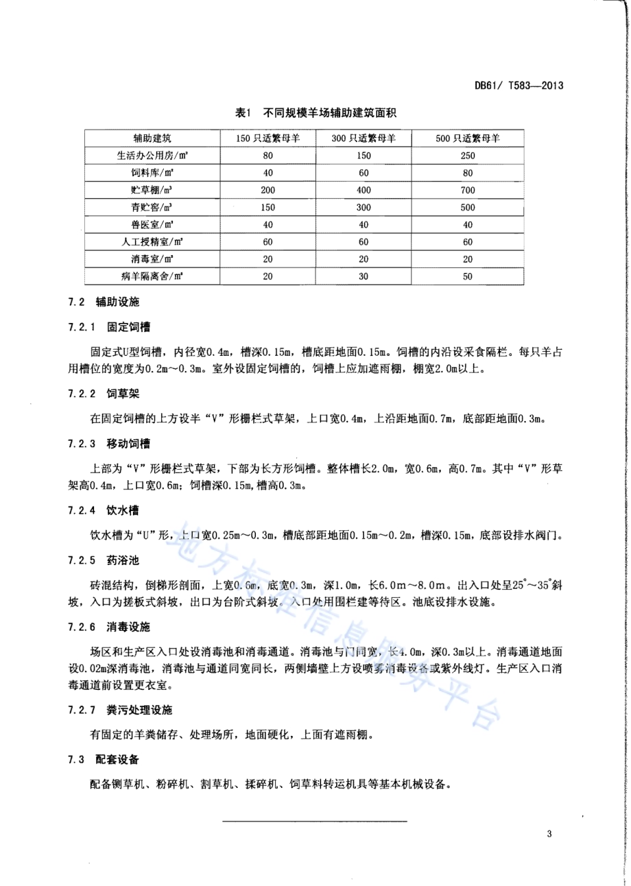 陕北白绒山羊舍饲养殖场建设技术规范DB61／T 583-2013.pdf_第5页