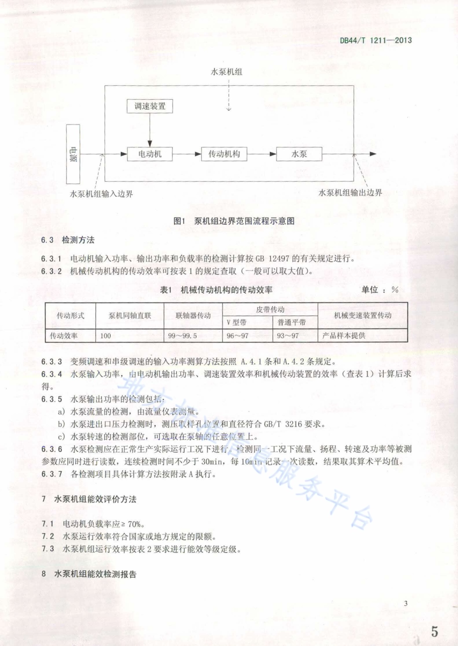 水泵机组能效检测和评价方法DB44／T 1211-2013.pdf_第5页
