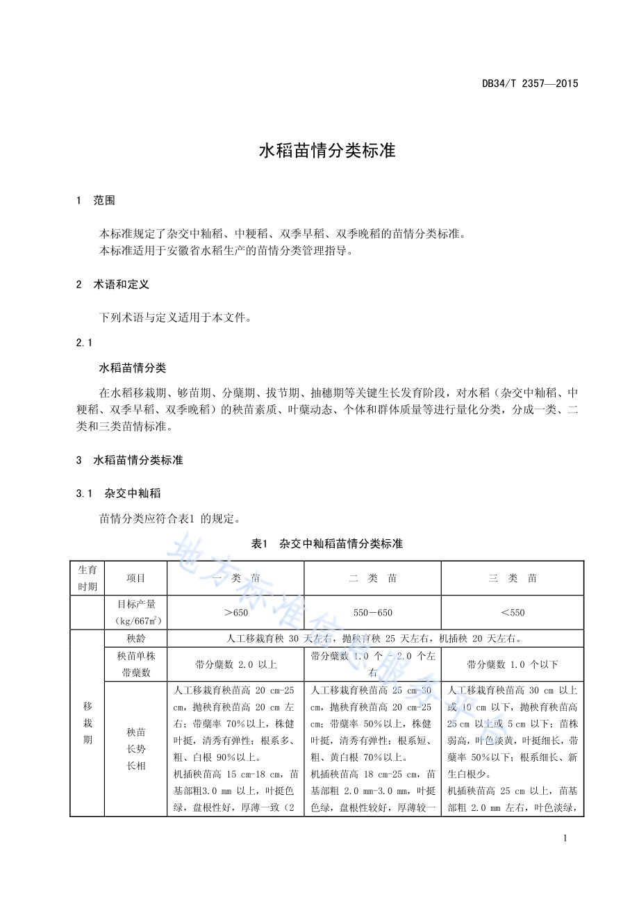 水稻苗情分类标准DB34／T 2357-2015.pdf_第5页