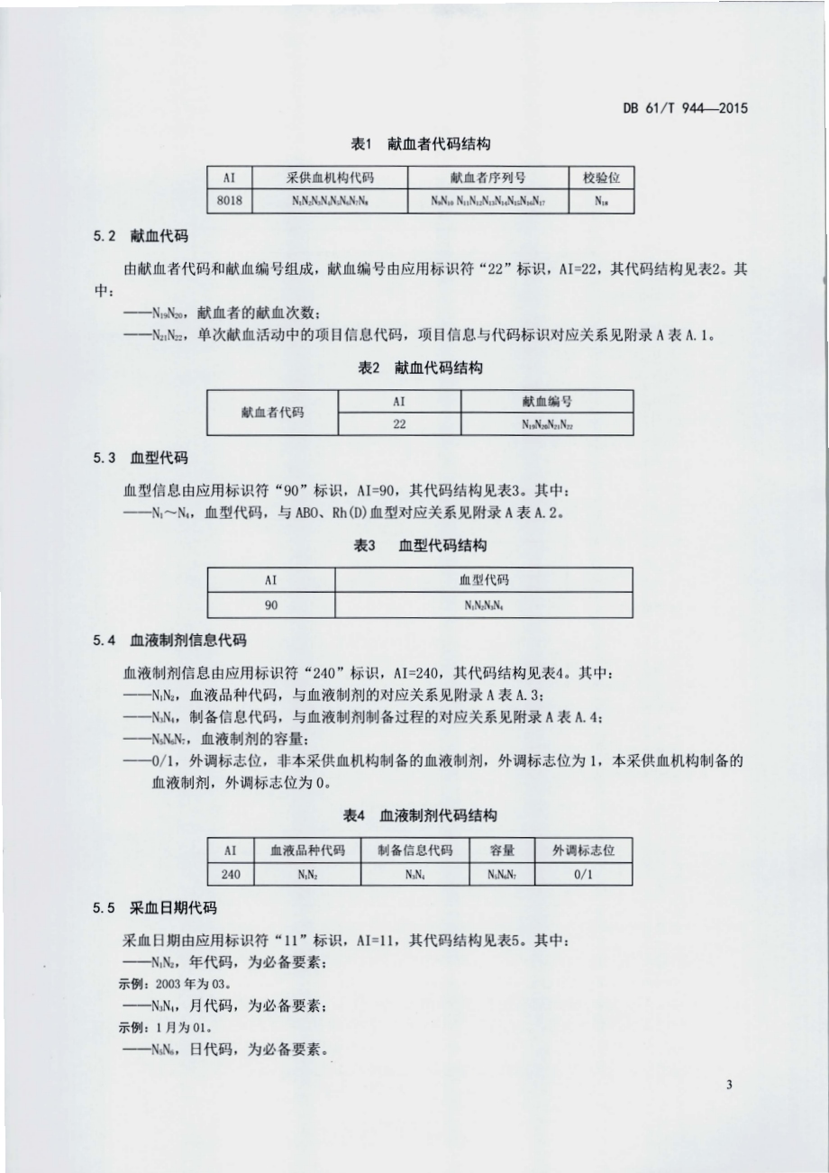 血液制剂信息编码与符号标识DB61／T 944-2015.pdf_第5页