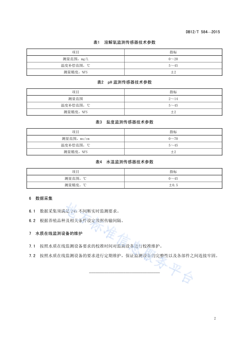 海水工厂化养殖水质在线监测技术要求DB12／T 584-2015.pdf_第4页