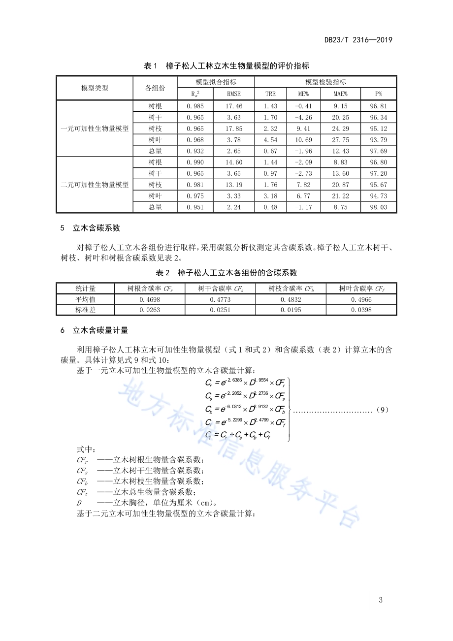 樟子松人工林立木生物量及含碳量计量方法DB23／T 2316—2019.pdf_第5页