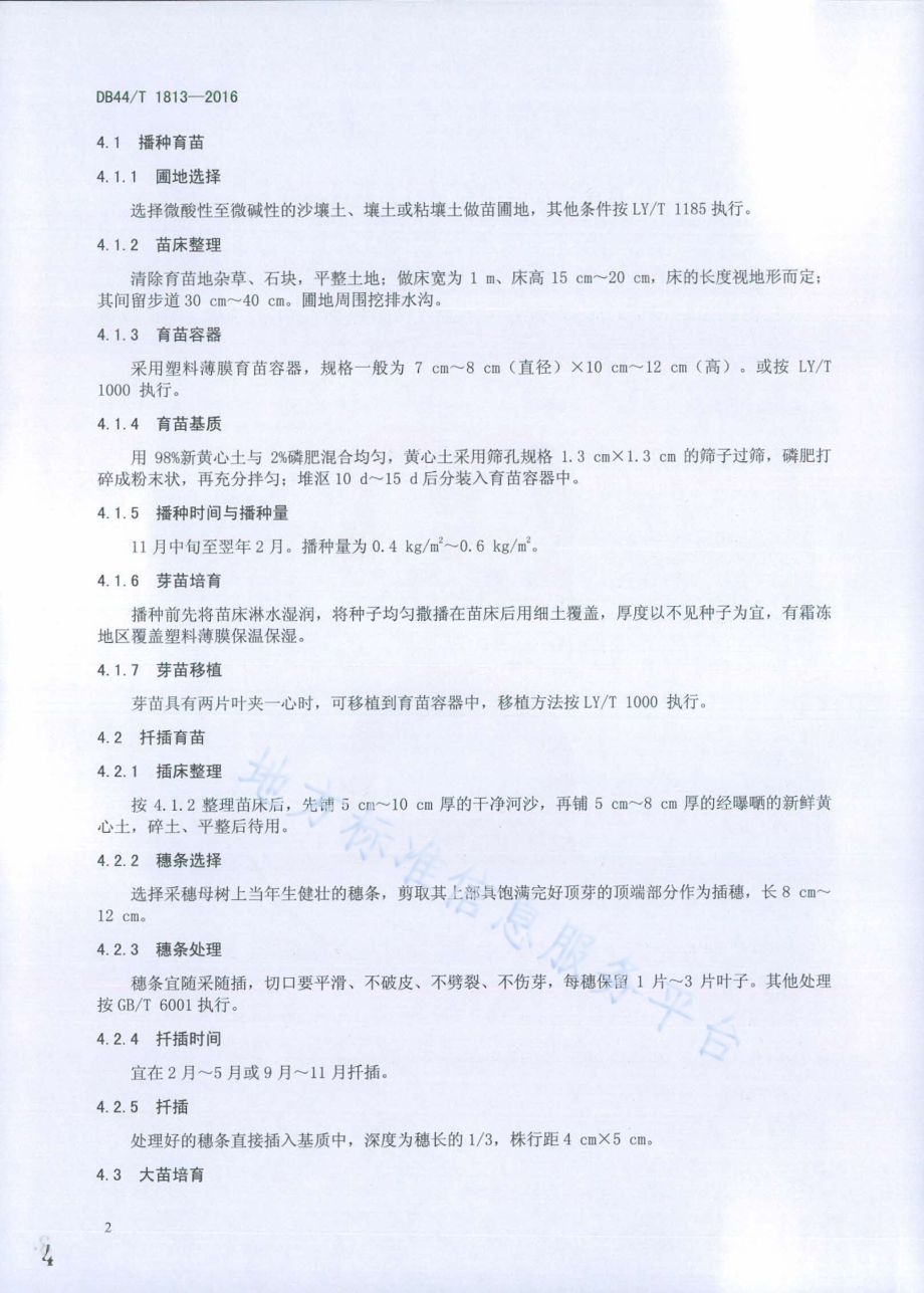 乐昌含笑和深山含笑育苗技术规程DB44／T 1813-2016.pdf_第4页