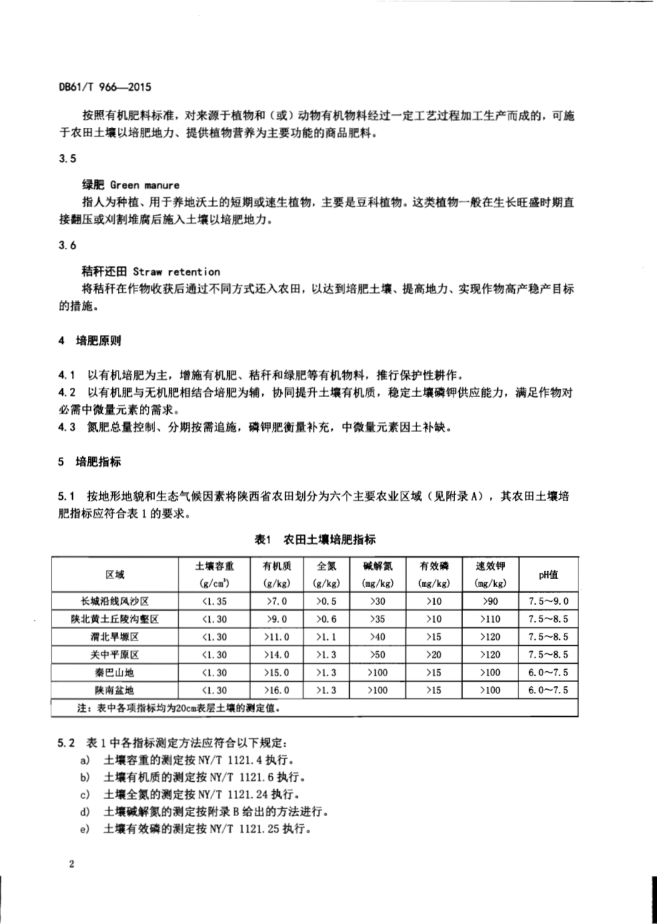 农田土壤培肥技术规范DB61／T 966-2015.pdf_第4页