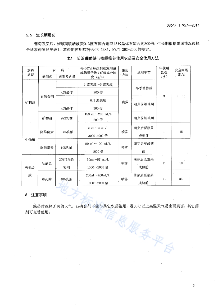 葡萄缺节瘿螨防治技术规程DB64／T 957-2014.pdf_第5页