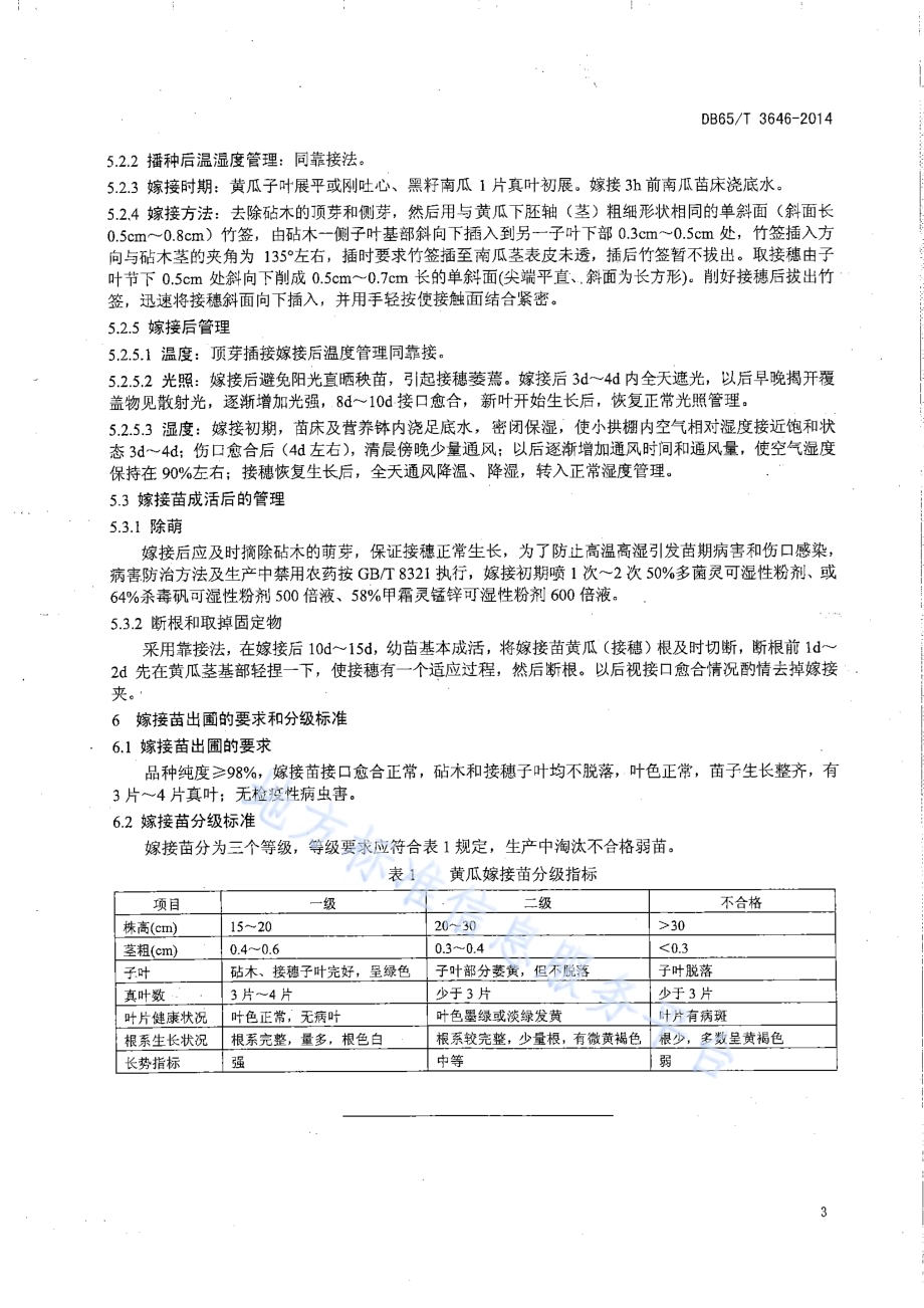 温室黄瓜嫁接育苗技术规程DB65／T 3646-2014.pdf_第5页