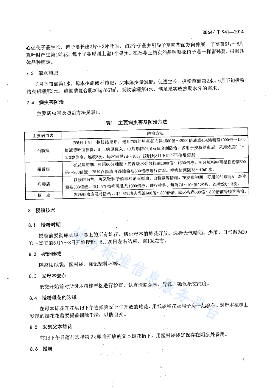 南瓜杂交种子生产技术规程DB64／T 941-2014.pdf_第4页