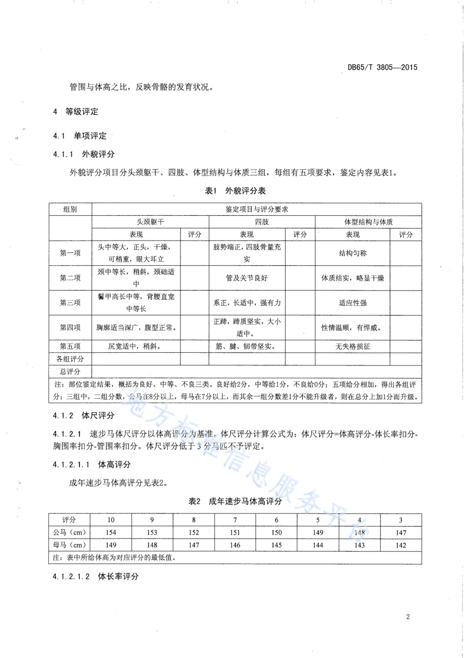 速步马体质外貌评定技术规程DB65／T 3805-2015.pdf_第4页