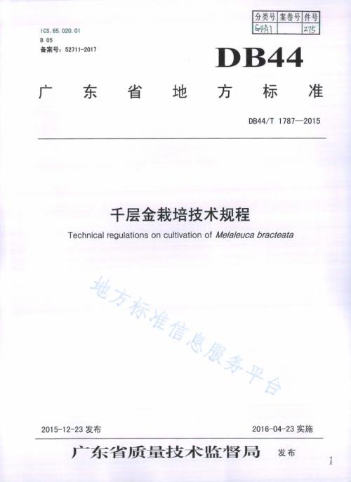 千层金栽培技术规程DB44／T 1787-2015.pdf