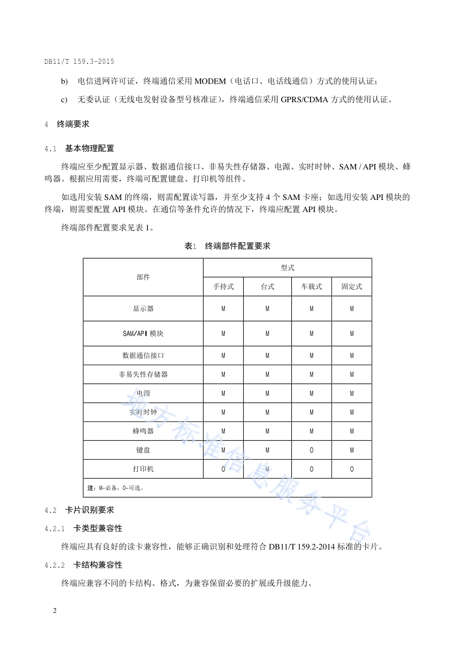 市政交通一卡通技术规范 第3部分：终端DB11／T 159.3-2015.pdf_第5页
