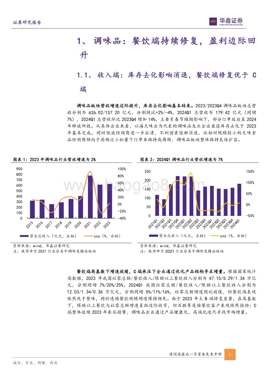 20240511_华鑫证券_餐饮行业调味品板块2023年及2024Q1总结：市场边际修复品牌势能充足_25页.pdf_第5页