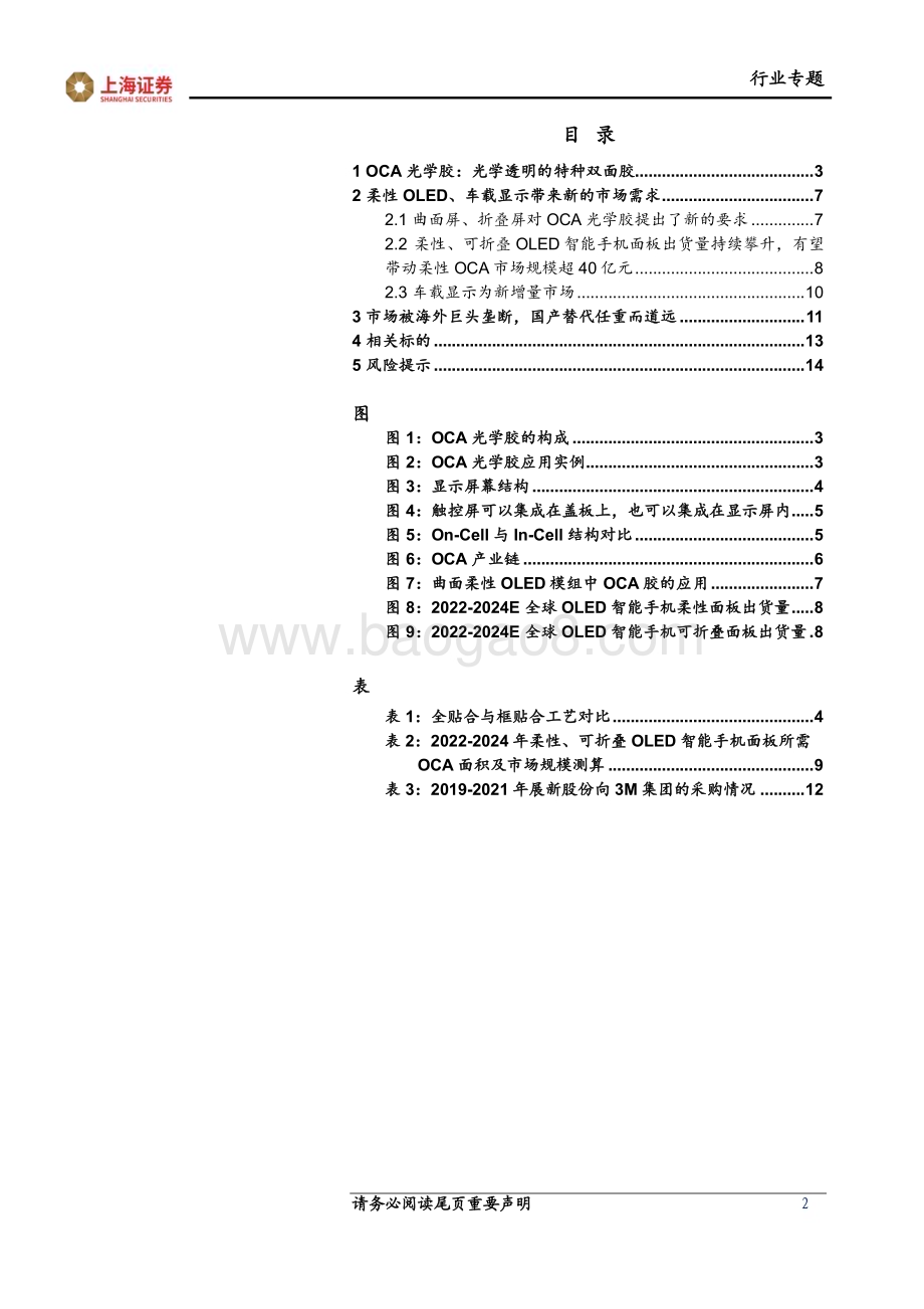 20240510_上海证券_电子行业专题：材料专题之OCA光学胶柔性&车载显示推动市场成长国产替代任重道远_15页.pdf_第2页