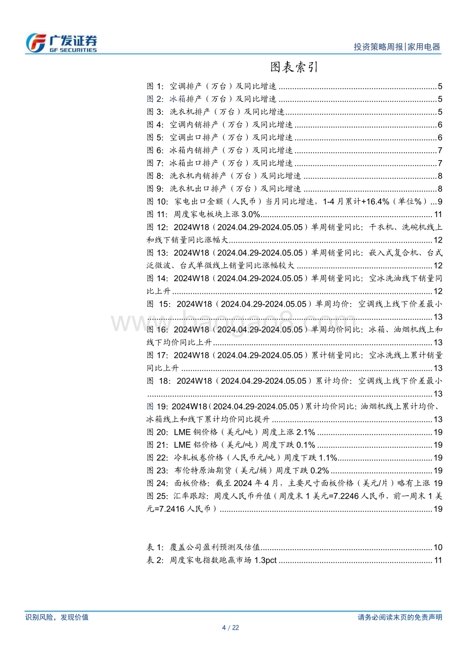 20240513_广发证券_家用电器行业：4月家电出口较快增长5月白电外销排产上修_22页.pdf_第4页