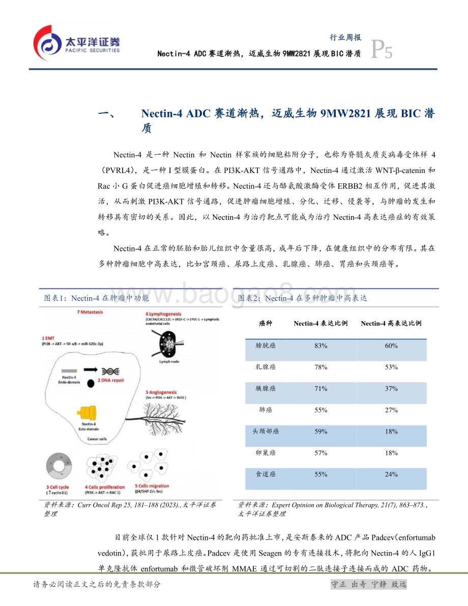 20240515_太平洋证券_生物医药行业：Nectin_4 ADC赛道渐热迈威生物9MW2821展现BIC潜质_22页.pdf_第5页