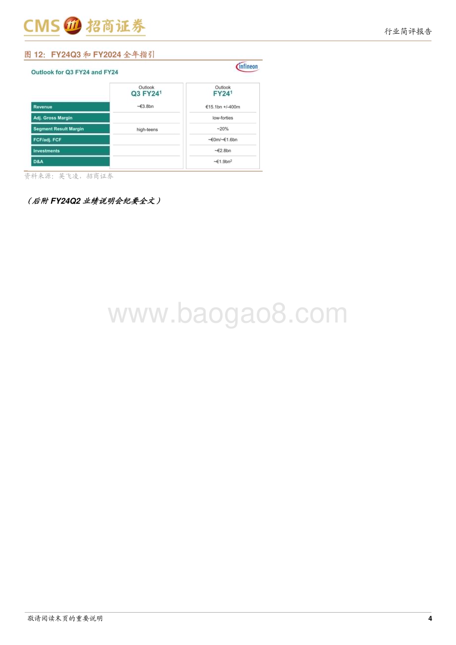 20240508_招商证券_电子行业英飞凌FY24Q2跟踪报告：下修FY24营收和SiC增速指引中国车市表现优于全球_15页.pdf_第4页
