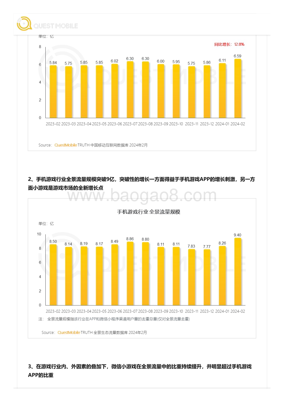 20240416_QuestMobile_2024手机游戏行业与重点人群洞察：稳步回升背后9.4亿人玩游戏、7.5亿人玩微信小程序游戏_20页.pdf_第2页
