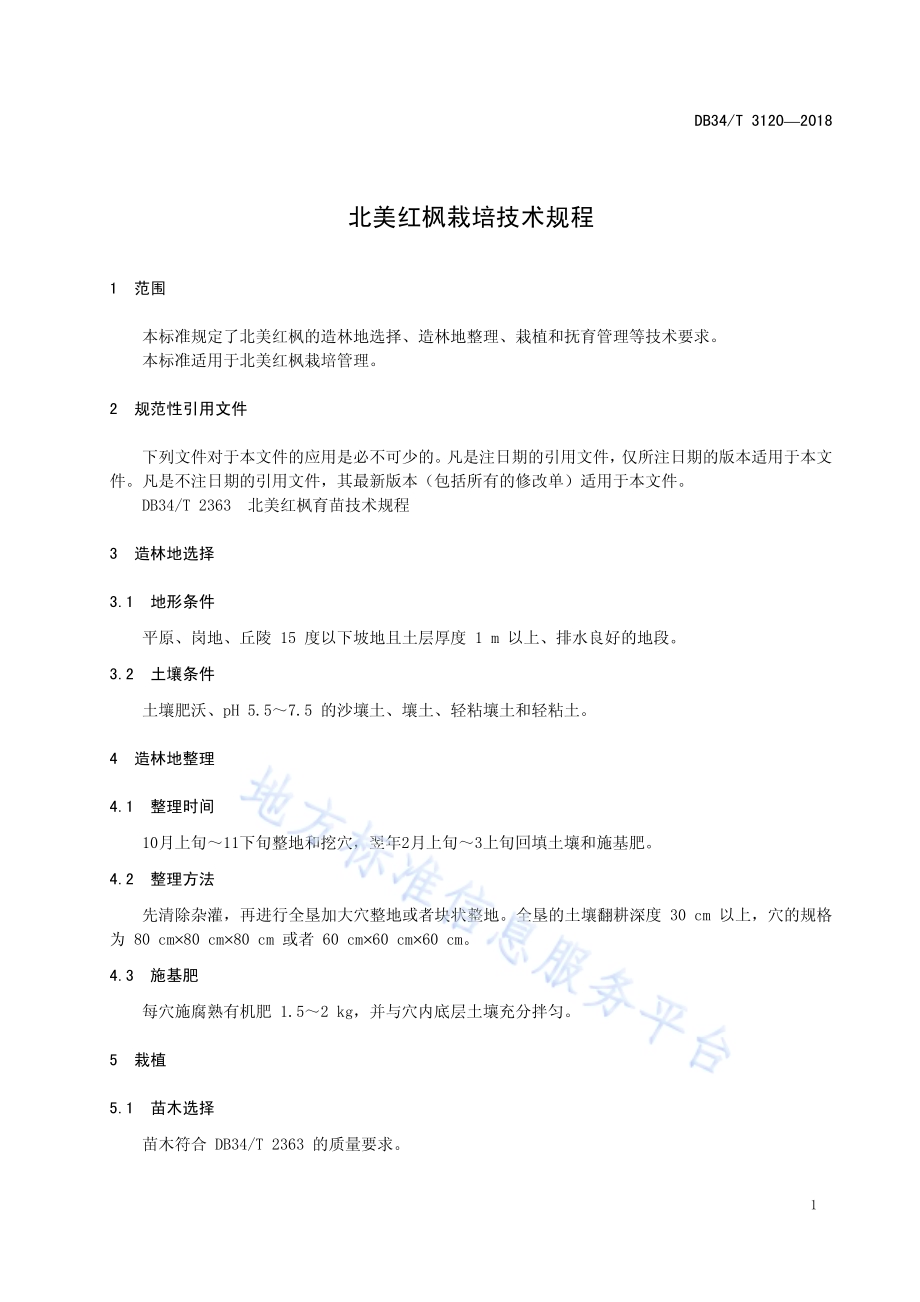 北美红枫栽培技术规程DB34／T 3120-2018.pdf_第5页