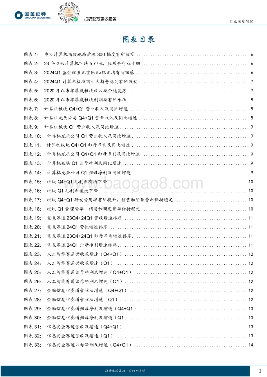 20240502_国金证券_计算机行业深度研究：计算机23FY&24Q1梳理涨幅&持仓环比回落收入表现企稳_31页.pdf_第3页