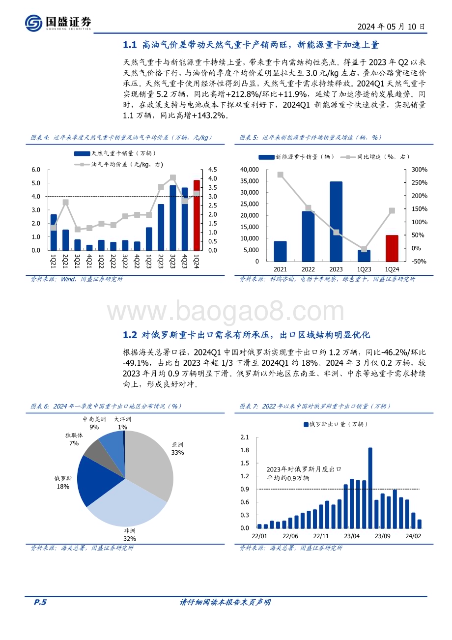 20240510_国盛证券_商用车行业财报回顾及展望：一季度实现“开门红”看好龙头增长持续性_24页.pdf_第5页