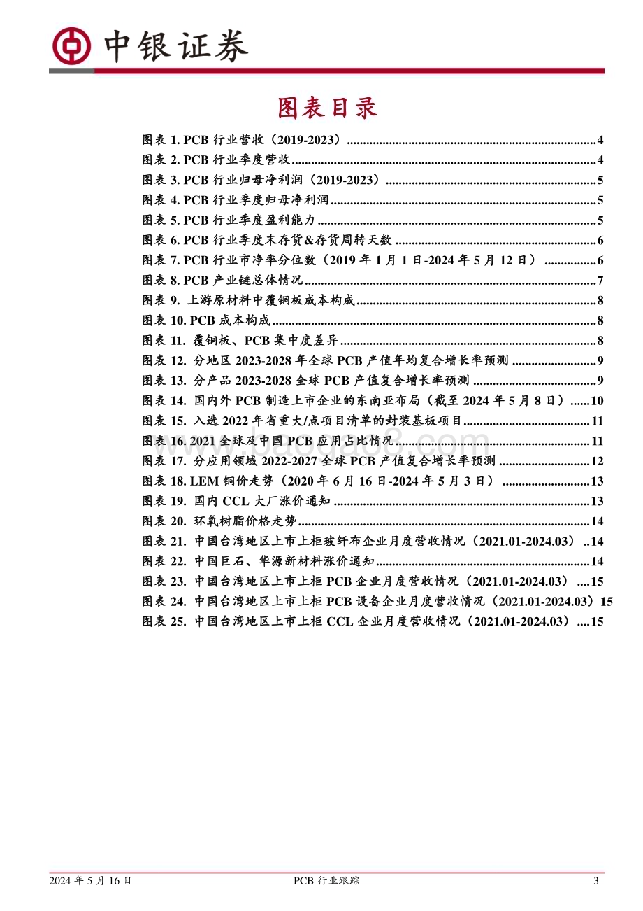 20240516_中银国际_PCB行业跟踪：下游复苏带动景气回温成本驱动覆铜板先行_18页.pdf_第3页