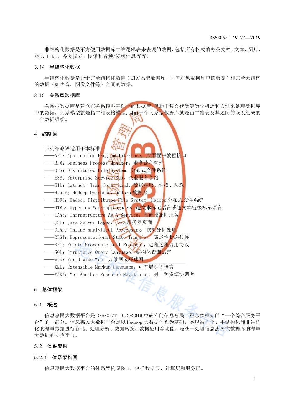 保山市信息惠民工程综合标准第27部分：信息惠民大数据平台技术标准DB5305／T 19.27-2019.pdf_第5页