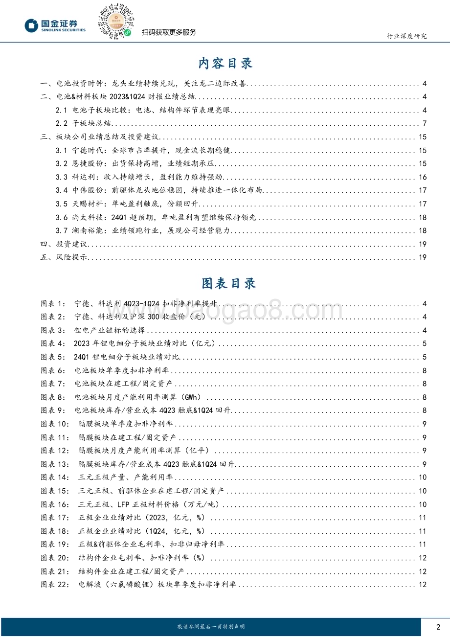20240506_国金证券_汽车及汽车零部件行业深度研究：锂电板块2023&1Q24财报业绩总结产能利用率回升龙头业绩兑现中_21页.pdf_第2页