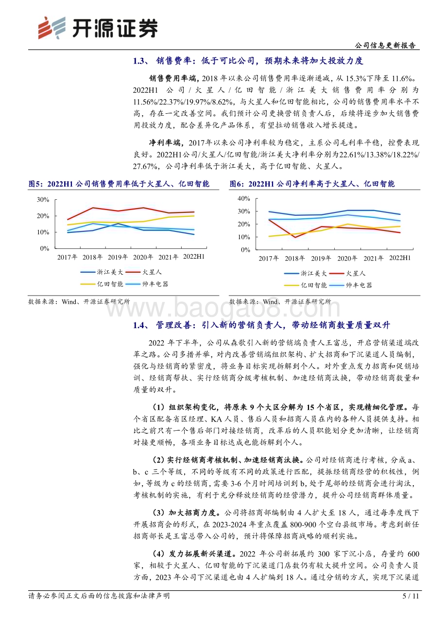 20230222-开源证券-帅丰电器-605336.SH-公司信息更新报告_看好帅丰电器营销端管理改善的投资机会_11页_1mb (1).pdf_第5页