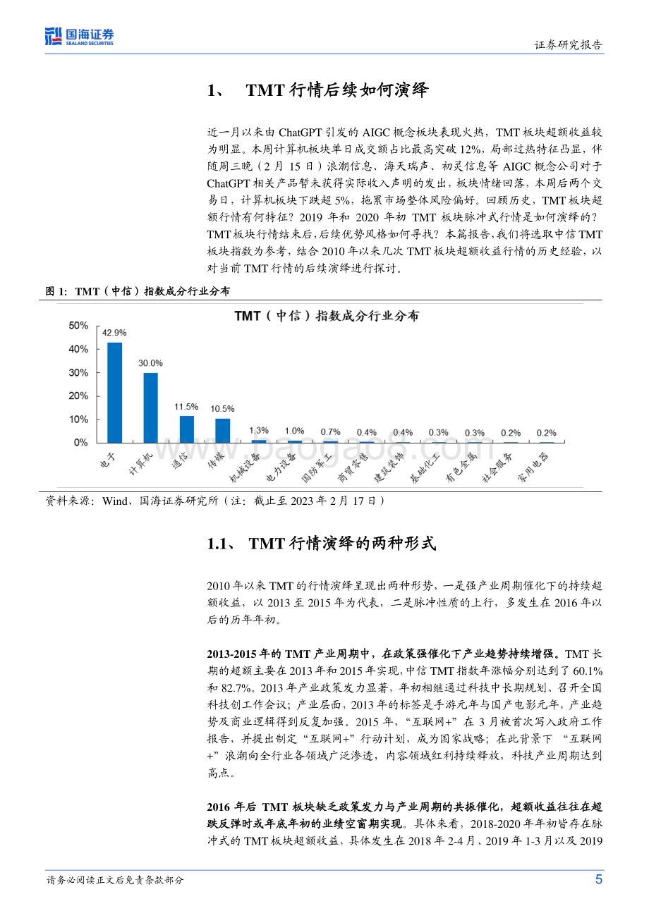 20230219-国海证券-策略专题研究报告_TMT行情后续如何演绎_19页_1mb (1).pdf_第5页
