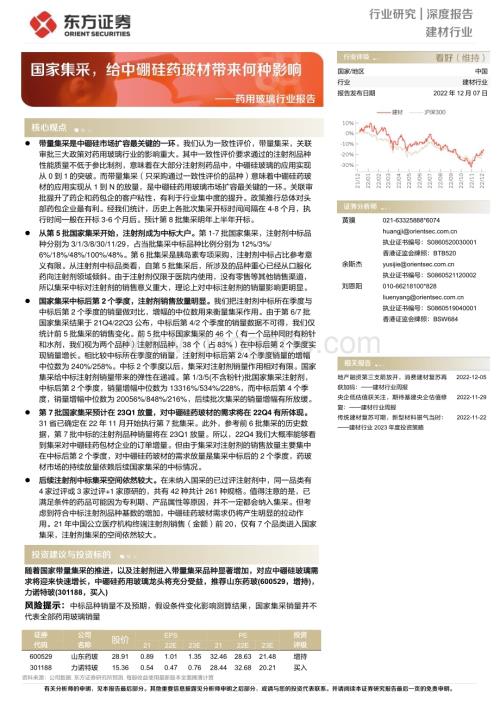 深度报告-20221207-东方证券-药用玻璃行业报告_国家集采_给中硼硅药玻材带来何种影响_18页_569kb.pdf