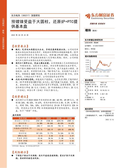 深度报告-20230223-东方财富证券-东方电热-300217.SZ-深度研究_预镀镍受益于大圆柱_还原炉+PTC提供基本盘_30页_1mb (1).pdf