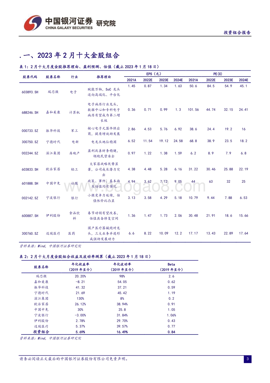20230120-中国银河-2023年2月份投资组合报告_拥抱市场春天_紧随政策导向_20页_793kb.pdf_第3页
