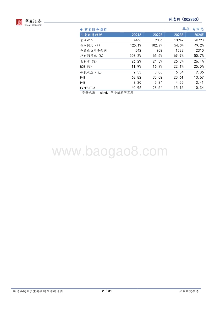 深度报告-20230116-华安证券-科达利-002850.SZ-动力储能电池风起云涌_结构件老将雄风依旧_31页_1mb.pdf_第2页